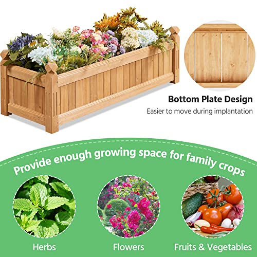 Yaheetech 43.5" Wooden Raised Garden Bed Rectangular Planter Box, 1pcs - size: 43.5'' x 16'' x 14'' (LxWxH)