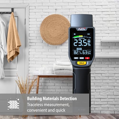 NDI 6 in 1 Non-invasive Moisture Meter Pinless Humidity Sensor Drywall/Gypsum Board/Cement Board/Cork/Hardwood/Mildew Index