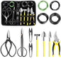 MOSFiATA Bonsai Tools Set 13Pcs, Bonsai Essentials with PU Leather Bag, High Carbon Steel Succulent Trimming Kit, for Pruning, Raking, Training Plants, Ideal Gardening Gifts - size: Bonsai Tools 13Pcs