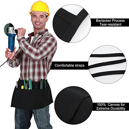 JenPen 4 Pcs Nail Apron Canvas Waist Apron Bulk for Carpenter with 2-pocket