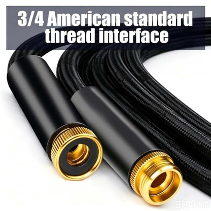 Garden Hose 25FT Lightweight Kink-Free Thick Grip Outdoor (Black) - color: Black
