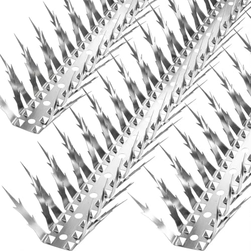 Bird Spikes, 5 Feet Stainless Steel Bird Control Spikes for Outside, Pigeon and Squirrel Blocking Spikes, for Garden Fence Roof and Window - 5 Strips Covers 1.5m - size: 5 Feet