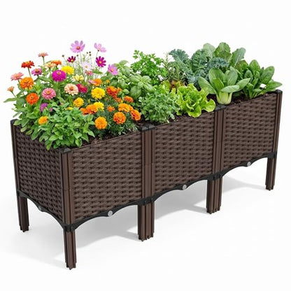 Large Elevated Garden Planter, Raised Bed for Vegetables & Flowers