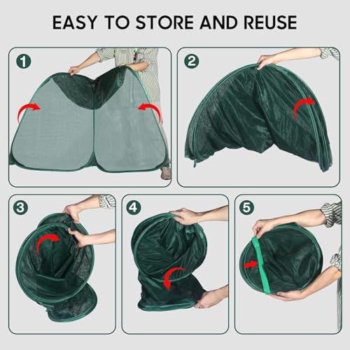 2Pc Pop Up Mesh Plant Cover,35x35x38'' Garden Netting for Insect Protection - color: Green, size: 2 pieces