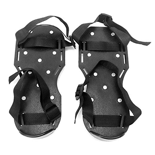 QWORK Gunite Spiked Shoes With 3/4” Short Spikes Perfect For Epoxy Floor, Overlays, Cover Installation, Green Color (Pair) - color: Black, size: 1 Pair