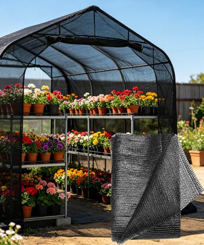 E.share 40%-50% Black Shade Cloth for Garden, 6x12FT Sun Block Mesh Tarp - size: 40%-6 FT x 12 FT