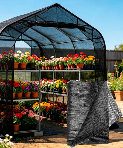 E.share 40%-50% Black Shade Cloth for Garden, 10x20FT Sun Block Mesh Tarp - size: 40%-10 FT x 20 FT