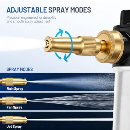 Metal Hose Nozzle with Soap Dispenser,High Pressure Foam Sprayer - size: Short Nozzle