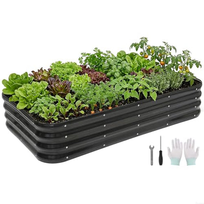 4 in 1 Galvanized Raised Garden Bed, 5x3x1ft, Grey - color: Gray, size: 5x3x1ft (1pack)