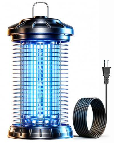 Bug Zapper for Outdoor, 4200V Smart High Voltage with Dual-Wavelength UV, CO2 Mimic, IPX5 Waterproof Insect Trap for Patio, Backyard, Garden