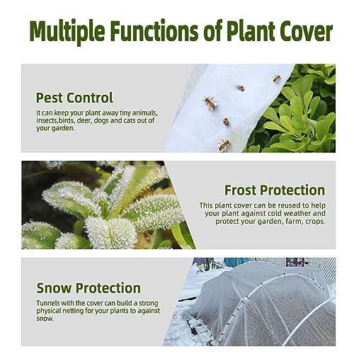 CJGQ 10x50ft Plant Covers Freeze Protection- Frost Cloth Blanket Floating Row Cover for Winter 0.9 oz/yd