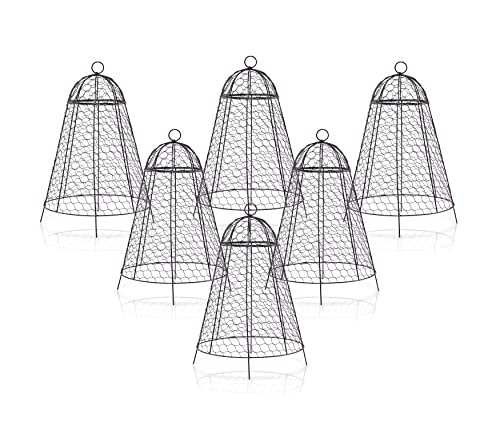 Garden Cloches for Plant Protector from Animals Chicken Wire Cages Outdoor - size: Set of 6 (18 inch high)