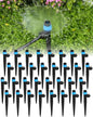 36Pack Drip Irrigation Parts, Quick Connect 1/4" Adjustable 360° Emitter Sprinklers with 6" Stake, Easy-Clean for Garden & Farm Irrigation Systems - size: 36 Packs Drip Irrigation Vortex Emitters
