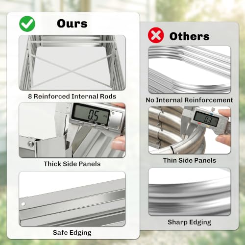Outsunny Galvanized Raised Garden Bed Kit, 6' x 3' x 2', Silver - color: Silver, size: 6' x 3' x 2'