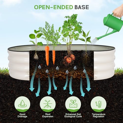 Galvanized Raised Garden Bed, 4x2x1ft, 2 Pack, Pearl White - color: Pearl White, size: 4×2×1ft (2 Packs)