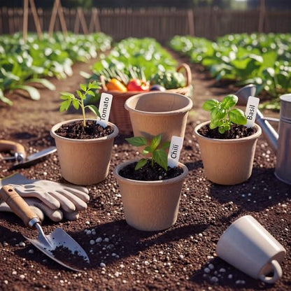60 Pack 5" Biodegradable Peat Pots, Seed Starter with Drainage