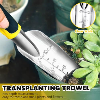 3 Pcs Heavy Duty Garden Tool Set, Garden Shovel Trowel, Weeding Hand Rake
