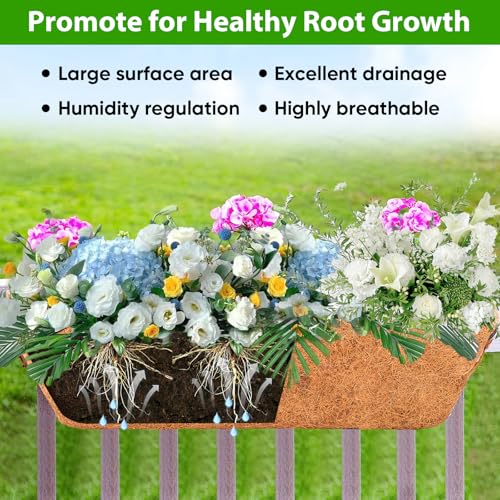 HKZ Deck Balcony Railing Planter Window Boxes - 4 Pack 30 Inch Planter Box, Balcony Planters Railing Hanging, Window Boxes Outdoor Fence Planters - size: 30 Inch