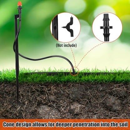 Geelin 25 Pcs 360 Degree Drip Irrigation Emitters, 12" Stake Sprayers - style: 360 Degree