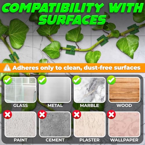 110 Pcs Wall Plant Clips for Climbing Plants, Self-Adhesive (Green) - color: Green