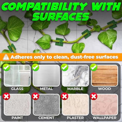110 Pcs Wall Plant Clips for Climbing Plants, Self-Adhesive (Green) - color: Green