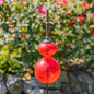 Colored Blown Glass Garden Stake with Cast Iron Finial on Top (Candy Red (Pack of 2)) - color: Candy Red (Pack of 2)