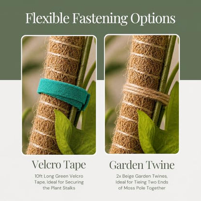 2 Pack 63" Moss Pole for Plants – Moss Pole Monstera Plant Support - size: 2-Pack (63'')