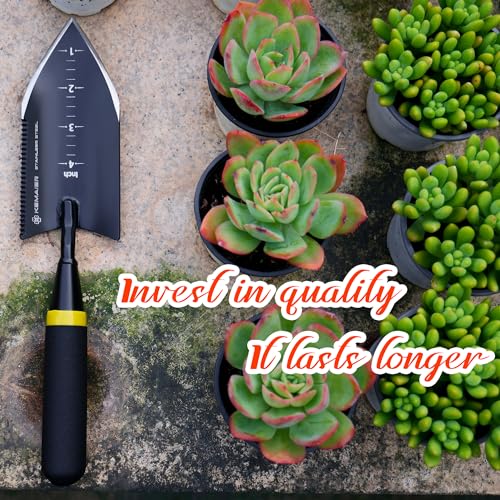 Kemaier Heavy Duty Gardening Hand Trowel - Stainless Steel Tool - style: Tooth Trowel - Sheath