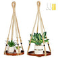 2 Pack Macrame Plant Hanger, Hanging Plant Shelf (12" + 10") - color: Brown, size: 2-Pack, 1-Tier