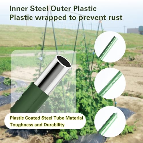 Garden Stakes 4ft, Metal Plant Stakes 48 inch, Sturdy Plant Support for Climbing Plants, Tomatoes, Beans, Cucumbers, Peppers, Flowers, Potted, Strengthen and Stem to Grow Better - size: 4FT, 25 of pack