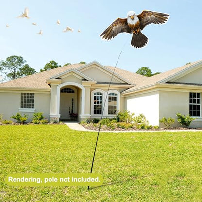 eyijklzo Bird Scarer Hawk Flying Kite Without 13ft Pole-Only Brown Kite - style: Brown-Only kite
