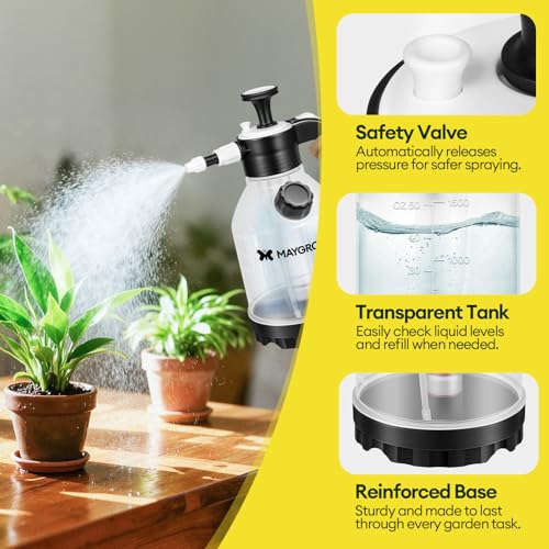 MAYGROVE 50oz Pump Sprayer, Hand Water Spray Bottle