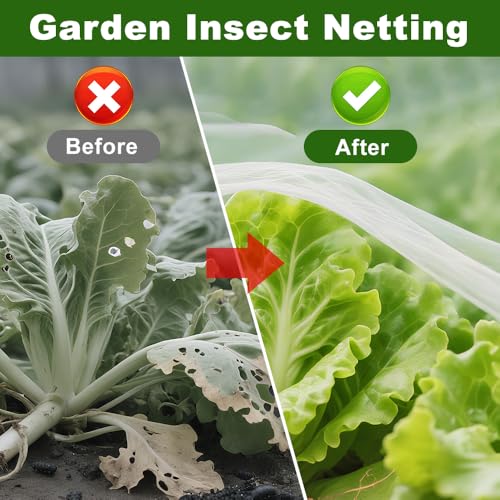 Agfabric Garden Netting Barrier Net, Bird Netting for Garden Trees Vegetable and Plants 6.5'x50', White - size: 6.5'x50'
