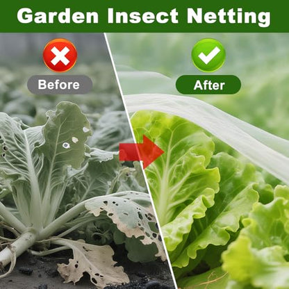 Agfabric Garden Netting Barrier Net, Bird Netting for Garden Trees Vegetable and Plants 6.5'x50', White - size: 6.5'x50'