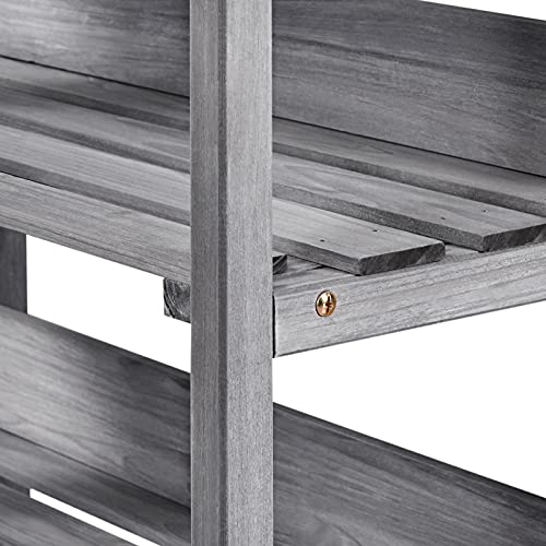 Yaheetech Potting Bench Outdoor Console Table w/3-Tier Storage,Gray - color: Gray