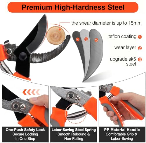 10FT Telescoping Pole Saw with Pruner, Extendable Tree Trimmer