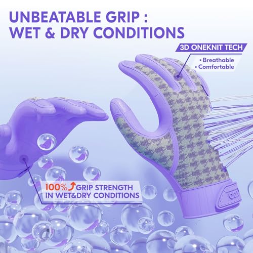 Vgo... Women's Gardening Gloves,Work Gloves,TPE Waterproof Palms, Anti-Slip,Breathable 3D Knit Back(TP1152) - size: Large