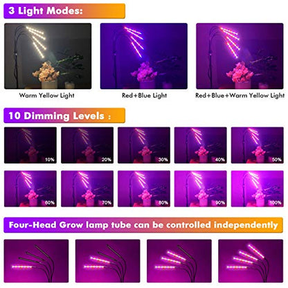 Felibeaco Plant Grow Lights for Indoor Plants with Adjustable Stand & Timer - style: Floor
