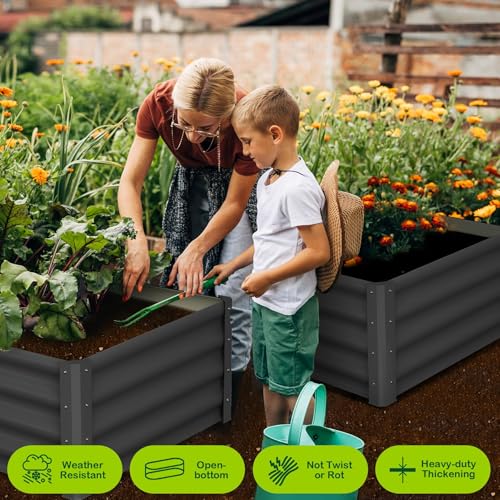 Garvee 2 Pack 6x3x1 ft Raised Garden Beds, Outdoor Galvanized Raised Beds - size: 6x3x1 FT