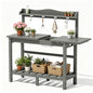 PLUUV Potting Bench with Removeable Sink, Garden Potting Table, Light Grey - color: Light Grey