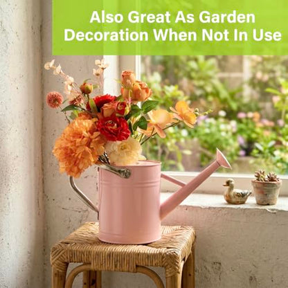 1 Gallon Watering Can for Outdoor&Indoor Plants，Pink - color: Pink