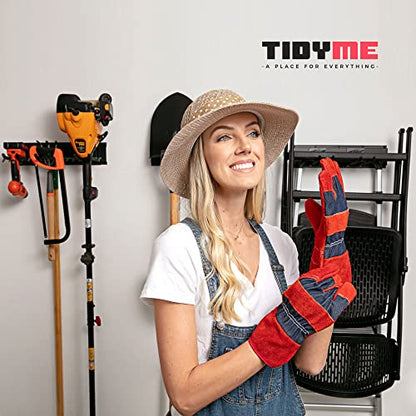 TIDYME Garage Tool Organizer Wall Mount, 80", 5 Racks 10 Hooks, 500 lbs - size: 80" Carbon Steel with 5 Racks & 10 Hooks