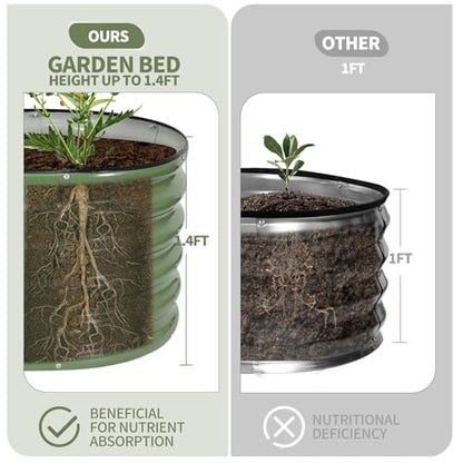 Galvanized Raised Garden Bed - 2 Pcs 4x2x1.4FT Planter Box, Green - color: Green, size: 4x2x1.4ft