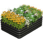 4.3x3x1ft Raised Garden Bed Kit for Outdoors, Rustproof PP Raised Planter Box, Large Garden Box Flower Bed with Press-Fit Assembly, Gardening Containers for Vegetables Flowers Herbs, Balck - size: 4.3 × 3 × 1 FT