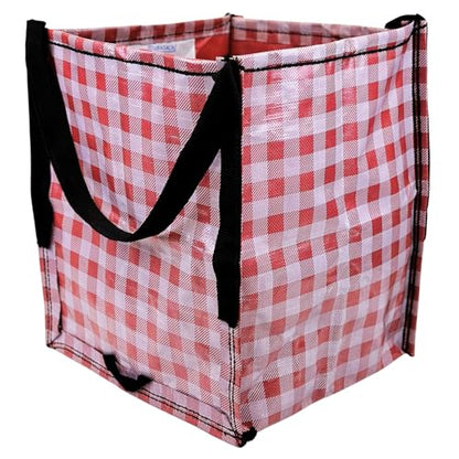 DURASACK Heavy Duty Storage Tote Bag 22-Gallon, Gingham Red - color: Gingham Red, size: Single