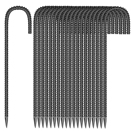 20 Pieces 12-Inch Garden Ground Stakes Galvanized Steel J Shape Hook Rebar Stakes - Heavy Duty Ground Anchors for Tents, Position Kits,Fences, and Trampolines - color: J-12'' 6mm 20pcs BK
