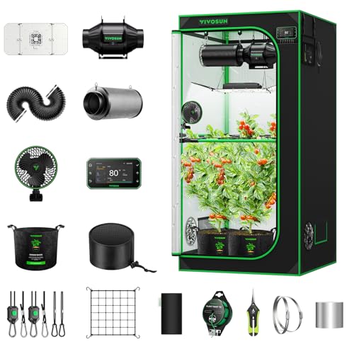 VIVOSUN 3x3 Smart PRO Grow Tent Kit WiFi Automatic Control Grow System - size: Plus 36"x36"x72"