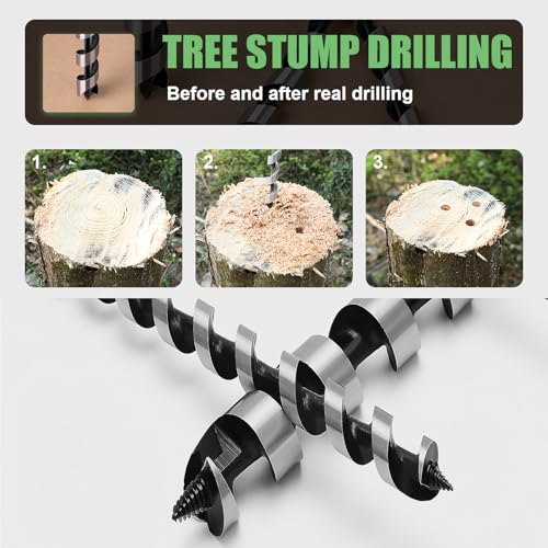 0.94 x 23.6 Auger Drill Bit for Wood,24x600mm Hex Shank Ship Auger Bit - size: 0.94 in x 23.6 in
