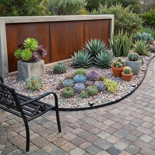 Landscaping Edging, No-Dig Flexible Plastic Border for Yard Flower Bed, 33FT - size: 4IN *33FT