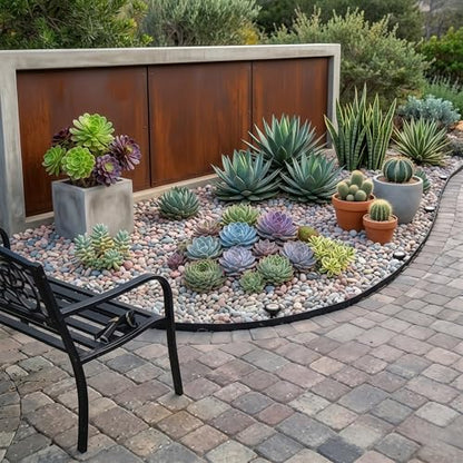 Landscaping Edging, No-Dig Flexible Plastic Border for Yard Flower Bed, 33FT - size: 4IN *33FT